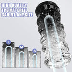 3D Realistic Pocket Pussy For Men – Male Masturbator With Soft Stretchy Tunnel, Reusable Adult Sex Toy For Intense Solo Play (Black+Transparent)