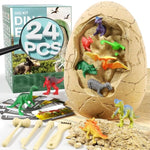 24 Dinosaurs Excavation Kit, Dino Egg Dig Kit With Magnifier, Surprise Dinosaur Toys For Kids 3 4 5 6 7 8 9 10 11 12 Years Old, Science Experiments Stem Birthday Party Favors Gifts For Boys & Girls