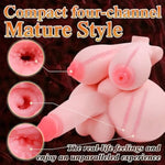 Mini Shemale Sex Doll Torso With Penetrable Nipples, 3.4 Lbs Small Sex Doll Male Masturbator For Men Gay With Vaginal Anal Breast Channel, Small Pocket Pussy For Male (Flesh)