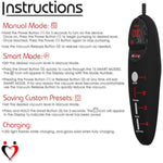 Red Magna Pro+ Electric Penis Pump - 9" Length X 2.00" Diameter Round Flange Cylinder - Lcd Smart Handheld Usb Rechargeable Untapered Acrylic Quick-Disconnect