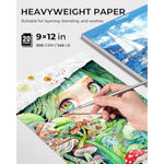 9 x 12 Watercolor Paper Pad, 20 Sheets, 140 lb 300 GSM Cold Press Paper