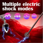 Electric Shock Butt Plug Vibrator Metal Electro Stim Anal Prostate Estim