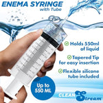 500 Ml Enema Syringe With Tube For Anal Cleansing. Tapered Tip For Easy Insertion - 500 Ml, Clear