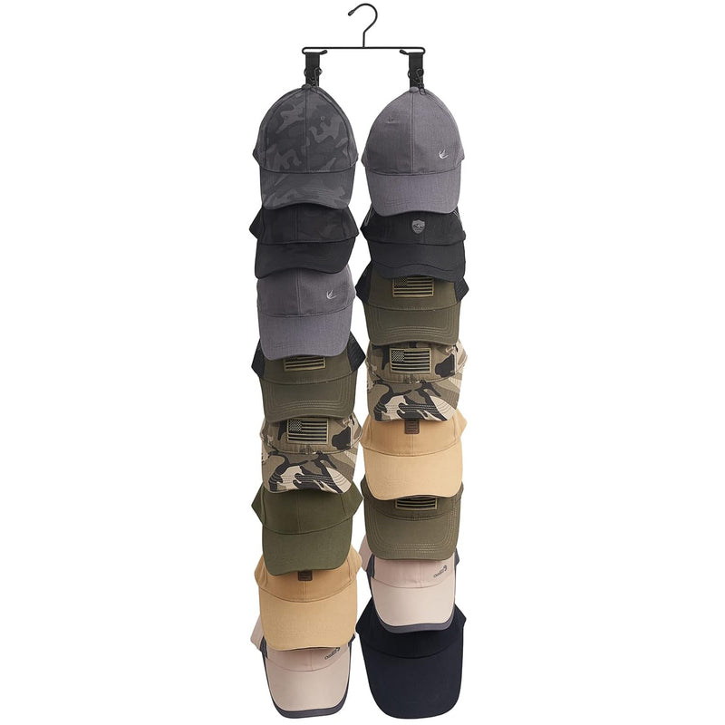 Closet Storage Rack Baseball Cap Keeper Hanger With 16 Hooks Modern Multifunctio