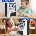Atm Piggy Bank For Kids, Atm Machine For Real Money With Debit Card, Bill Feeder, Coin Recognition, Balance Calculator, Electronic Savings Safe Box, Gifts For Teen Boys Girls
