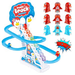 Penguin Slide Toy Set – Stair Climbing Roller Coaster With Sliding Tracks, 9 Racing Penguins & 3 Switch – Lights, Music & Quiet Mode – Educational Playset For Kids Toddlers Boys & Girls