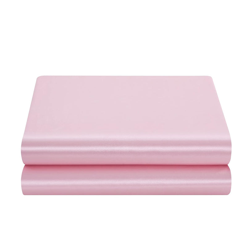 Satin Flat Sheet Only, King Flat Sheet, 1 - Piece Pink Top Sheet, Extra Soft S