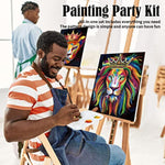 Couples Paint Party Kits Pre Drawn Canvas For Adults For Paint And Sip Date Night Games For Couples Painting Kit 8X10 Lion King Lioness Animal Couple (2 Pack) Valentine