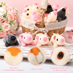 24 Pcs Operation Christmas Mini Pig Plush Bulk 4 Inch Pig Stuffed Animals Keychains Toys Piggy Birthday Party Favors Backpack Charm For Kids Holiday Christmas(Lying)