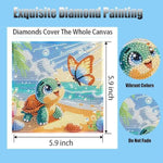 7 x 7 Inch Diamond Art Kit for Kids with Wooden Frame, 5D Gem Painting Craft