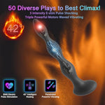 Vibrating Anal Beads Prostate Massager - Estim Shocking Auto Heat Dildo G Spot Vibrator Sex Toy For Men Women, 8.66 Inch Large Butt Plug Soft Bendable Wet Silent Usage