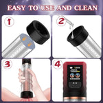Penis Pump Penis Enlarger Extender With Lube,3 In 1 Men'S Vibrator,Electric Penis Vacuum Pump With 12 Smart Training Modes,Penis Sleeve Male Masturbator Sex Toys For Men Bigger Stronger (Red)