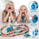 200 Pcs Domino Train Toys Set, Automatic Dominos Building And Stacking Creative Game 4-8, Electric Dominoes Stem Montessori Toys For Kids Autistic Boys Girls 3 4 5 6 Year Old Christmas Birthday Gifts