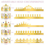 47 Pcs Golden Birthday Crown Craft Kit with DIY Stickers for Kids