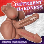 Shemale Sex Doll Two Dildo Male Masturbator, Futa Sex Toy Torso With Flexible Dildo For Women, Love Doll For Men With Realistic Tight Channels (Wheat)