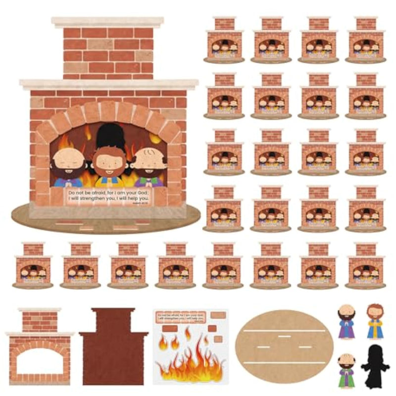 24 Sets Fiery Furnace Bible Craft Kits, VBS Sunday School Christian Felt Activity