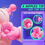 Mouth Sucking Nipple Tongue Licking Sex Toy For Women Clamps Vibrating Clitoral Oral Stimulator Adult Boob Pussy Cunnilingus Suction Vibrator 12 Modes Couples Game Female Tits Massager