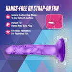 Blush Naturally Yours 5.75" Realistic Slim Dildo - G-Spot Petite Pussy Cock - Suction Cup, Harness Compatible, Soft Tpe - Anal Beginner & Pegging Adult Sex Toy Penis For Women, Men & Couples -(Purple)