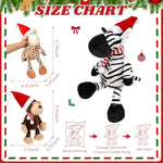 6 Pieces 11.8 Inch Christmas Stuffed Animal Christmas Plush Monkey Giraffe Elephant Lion Tiger Zebra For Kids, Safari Party Decorations