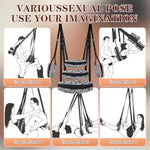Leopard Print Sex Swing, Sex Swings With Hanging Straps Widened Thick Cushion For Effortless Installation, Adjustable Straps Bdsm Sex Sling, Ideal Adult Toys For Couples