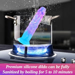 7 Inch Soft Silicone Realistic Small Slim Anal Dildo For Beginner, 6" Colorful Purple Skinny Thin Prostate Dildo With Suction Cup, Fantasy Cute G-Spot Dildos No Balls Adult Sex Toy For Women Men Gay