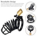 Male Cock Cage Chastity Device - Chastity Device Locked Cage Sex Toy For Men With 3 Different Sizes Rings Adult Sex Toy For Male Penis Exercise 2 Keys Included