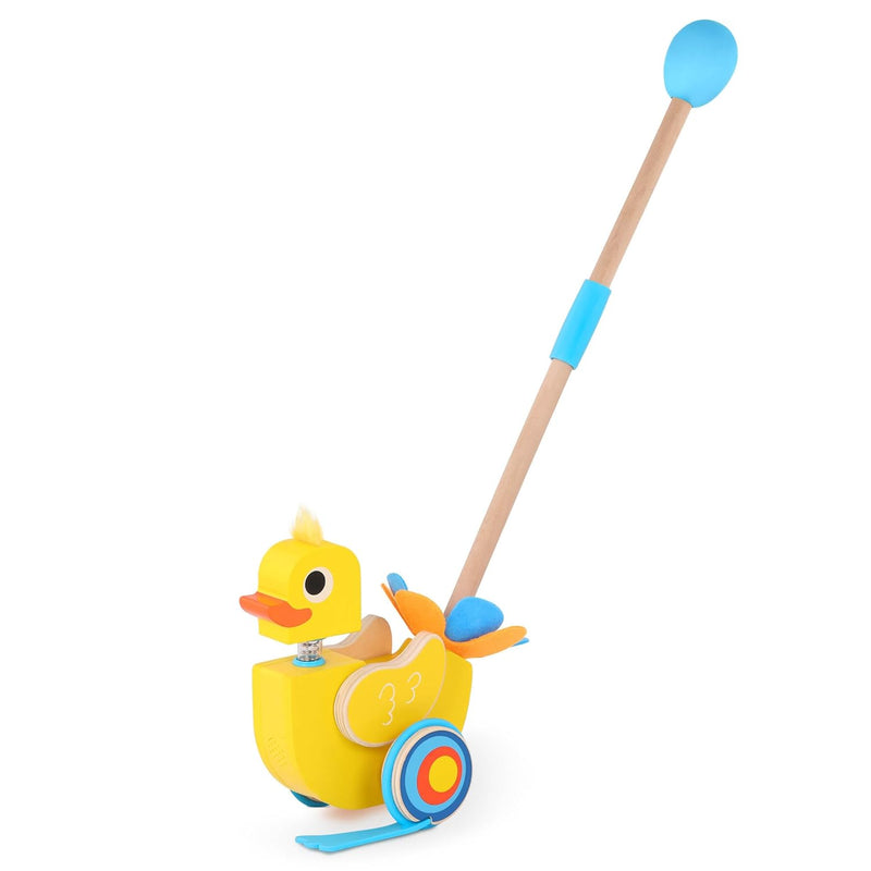 Battat – Waddling Push Toy – Wooden Duck – Walks & Flaps – Silly Sounds & B