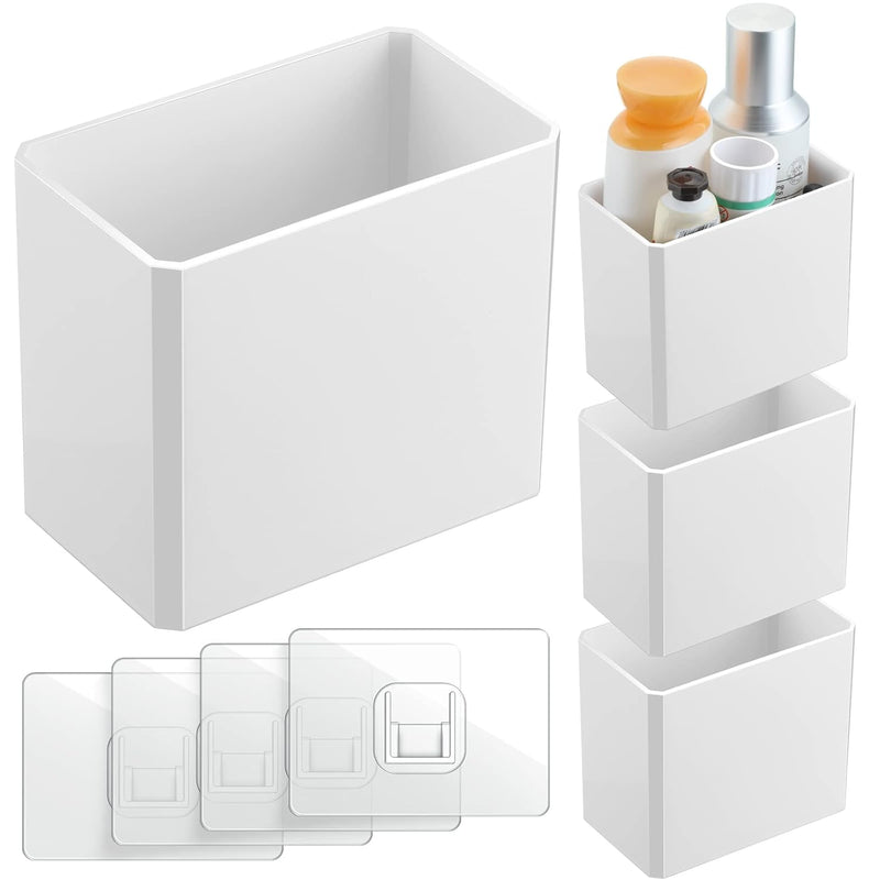 Floating Shelves Wall Bin Organizer Adhesive Wall Mounted Plastic Storage Orga