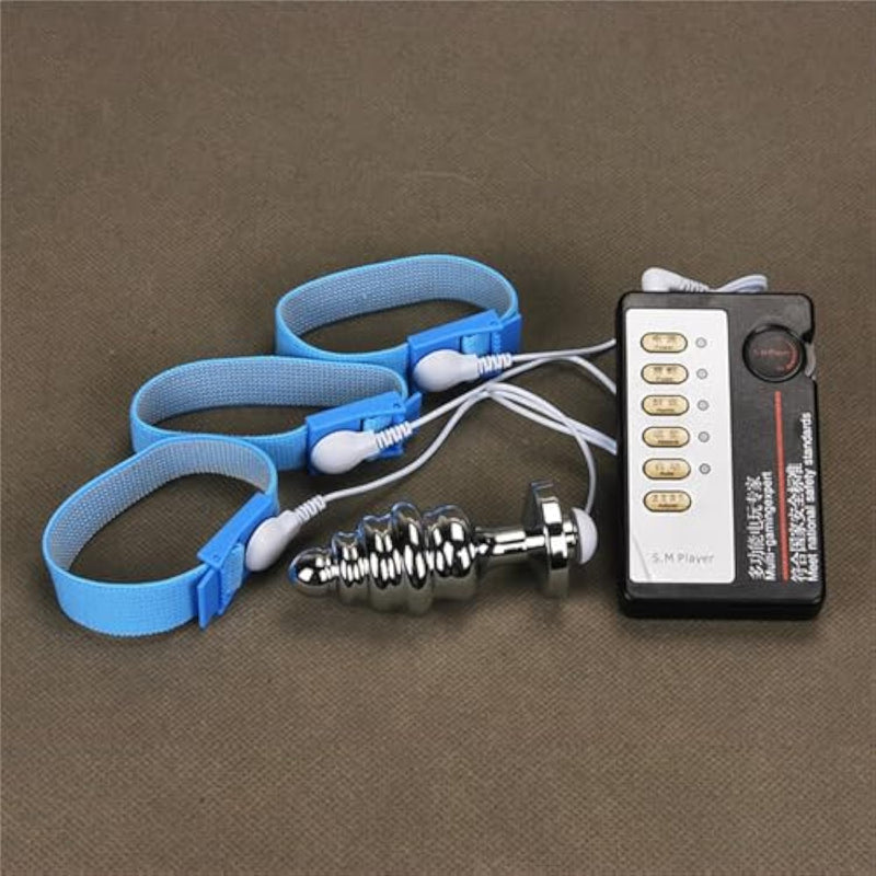 Conical Thread Metal Anal Plug Electric Shock Set For Male And Female Masturbation Electric Shock Anal Dilator Sex Toy