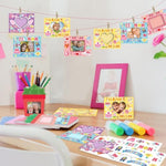 30 Pack Mother's Day Photo Frame Craft Kits with Flower Stickers for Kids