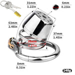 Flat Chastity Cage With Porous Breathable Design Male Chastity Devices Sex Toy Set With Circular Ring And Invisible Lock Penis Exercise Bondage Gear & Accessories For Men (45Mm)