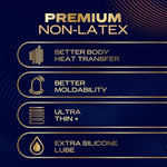 Durex Intense Nitrile Condoms, Ultra Thin Premium Non Latex Condoms Lubricated with Silicone Lube, 24 ct