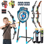 Led Standing Target Archery Set With Bow & Arrows For Kids 4-12 Years Old, Outdoor Sports Toy Gift For Boys & Girls (Blue/Green)