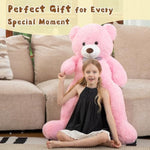 Pink Giant Teddy Bear 4 Feet, Lovely 47Inch Classic Stuffed Animals Plush, Daughter Girlfriend Birthday Gift For Lover, Party Favor