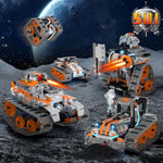 5In1 Stem Building Toys For Kids 6-14, Remote & App Controlled Mech Robots/Heavy Tanks/Tracked Racer Stem Building Kit For Kid Science Learning, 552 Pcs Diy Erector Sets Gifts For Boys & Girls