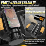 Automatic Male Masturbator Sex Toys For Men - Electric Adult Sex Machine With 10 Thrusting & Rotating Modes, Hands Free Stroker With Double Side Handle With Phone Holder Pocket Pussy Sleeves For Men