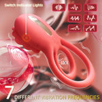 Vibrating Penis Ring Adult Male Sex Toys, Silicone Rose Penis Ring, Male Endurance Training & Female Clitoral Stimulation, 7 Patterns Adult Sex Stimulation Cock Ring Vibrator, Couple'S Play Vibrator