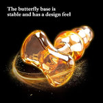 Glass Bead Anal Plug Crystal Butt Plug For Advanced & Beginner?Sex Toy For Women Men Masturbation(Yellow)