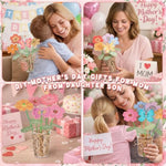 24 Sets Mother’s Day Flower Bouquet Craft Kit, DIY Handmade Gift for Mom & Teachers