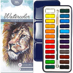 Watercolor Paint Essentials Set with 24 Vibrant Colors and Paintbrush
