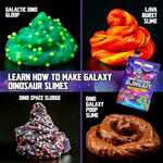 Dinosaur Galaxy Slime Kit for Kids Ages 7-12, Glow-in-the-Dark DIY Craft Set