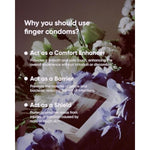 Natural Force Ultra-Thin Lubricated Latex Finger Condoms Fingersex Cots For Intimate Hygiene, 12 Count, Natural Jasmine Fragrance, 300Mg Lubricant, Skin-Friendly