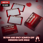 50 Fun & Romantic Scratch Off Date Night Ideas For Couples, Gifts For Him, Her, Husband, Boyfriend, Men - Valentinesday Gifts For Her - Stocking Stuffers, Anniversary, Birthday Gifts (Drinking Games)