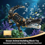 Crocodile Building Sets,Stem Dinosaur World Park Building Toy,Sea Creatures Creativity Model Building Kit,Mechanical Animal Brick Set,Birthday Christmas Valentines Gifts For Kids Boys Girls 8+