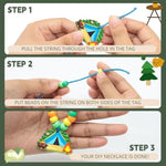 48 Sets Camping Beaded Necklace Craft Kits with Colorful Beads for Kids