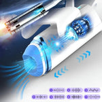 Automatic Male Masturbator Penis Pump Mens Stroker Vibrator With 3D Realistic Textured 7 Thrusting & Vibrating Modes Phone Holder Handy Handle Heating Adult Sex Toys (White)