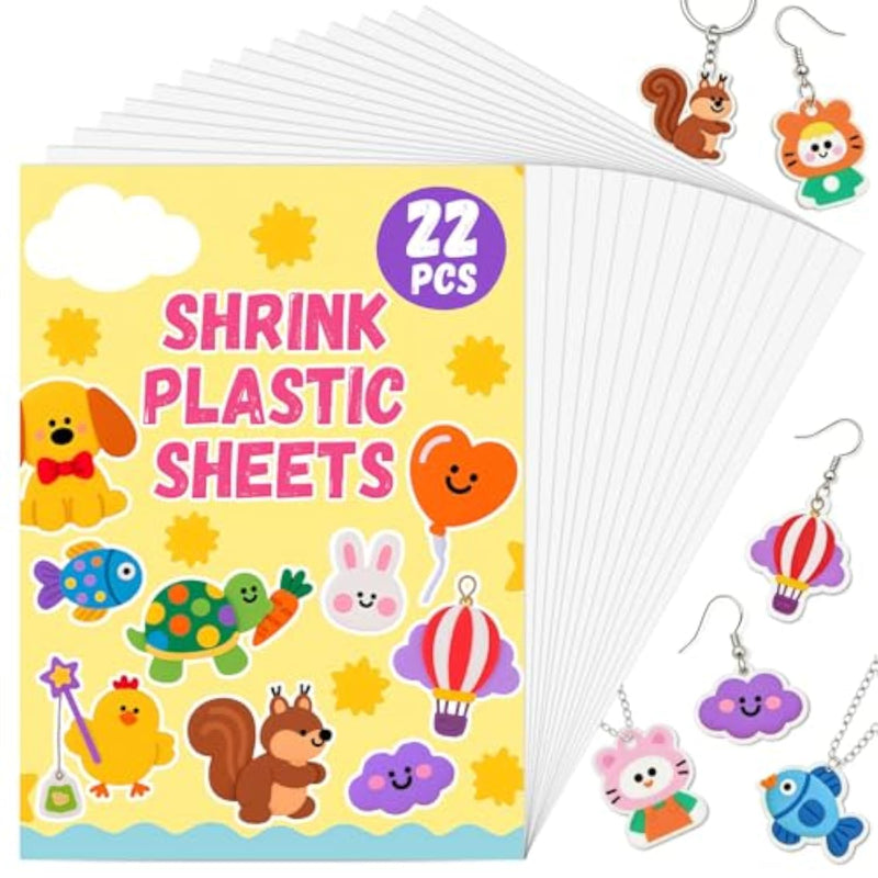 DIY Shrink Art Paper Keychain Making Kit with Shrink Plastic Sheets