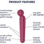 Planet Wand-Er Vibrator Sex Toy | Adult Toys For Women | Wand Vibrator With 60 Vibration Combinations | Vibrating Sexual Pleasure Device | Stimulation Vibrators | Sextoy (Berry)