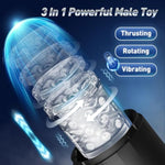 Automatic Male Masturbator, Male Sex Toy With 5 Thrusting & Rotating & Vibration Modes, Hands Free Sex Toys For Men With Infinite Speed Regulation, Lcd Display & Suction Base Penis Pump