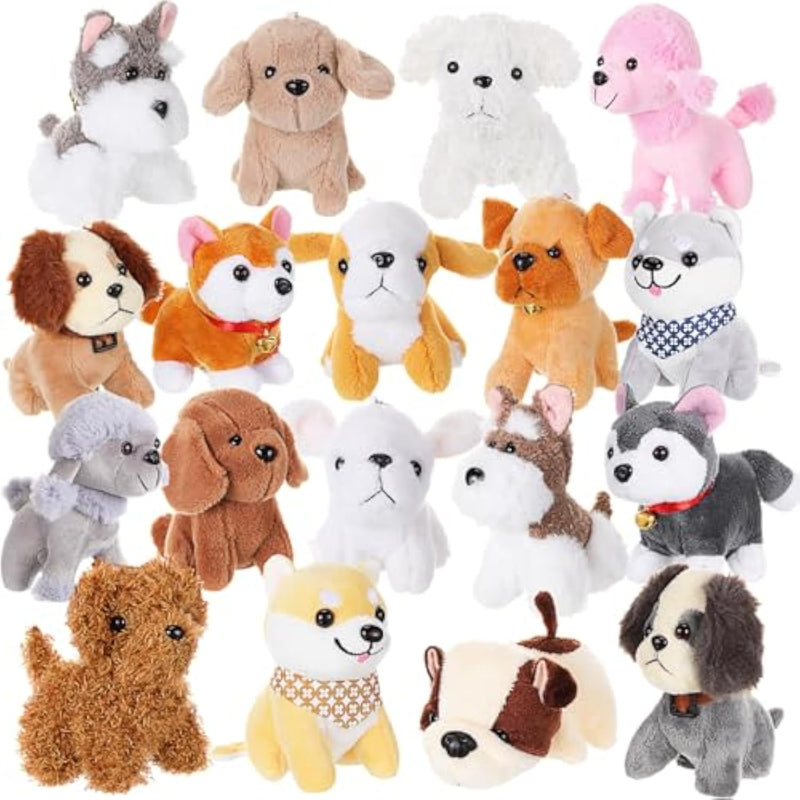 18 Pcs Mini Plush Dogs Bulk Puppy Stuffed Animals Small Stuffed Cute Assorted Soft Plush Toys Doll For Puppy Birthday Party Favors(Cute Dog)
